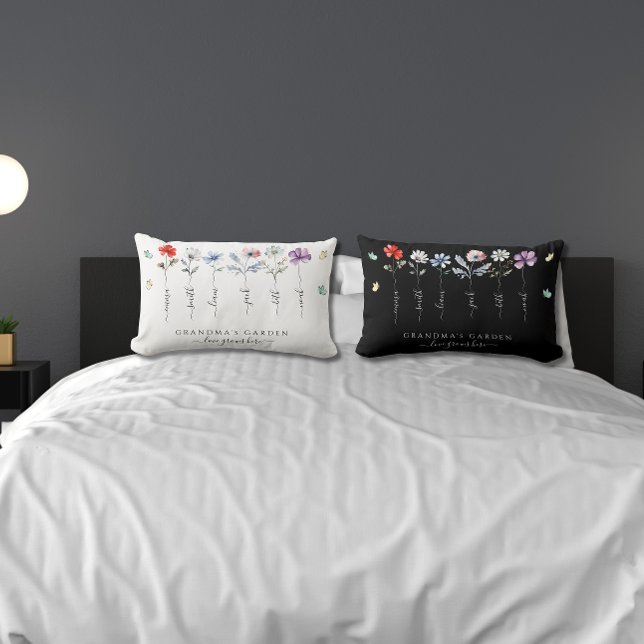 Cojín Lumbar El jardín de la abuela con los nietos llama Wildfl (Subido por el creador)