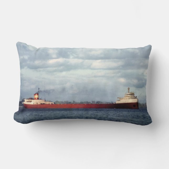 Cojín Lumbar El legendario S.S. Edmund Fitzgerald (Anverso)