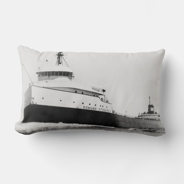 Cojín Lumbar El legendario S.S. Edmund Fitzgerald (Anverso)