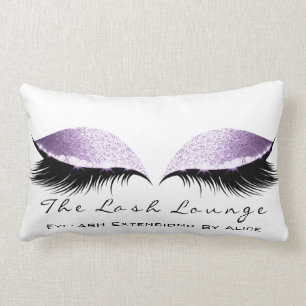 Cojín Lumbar El maquillaje blanco del purpurina Amethyst