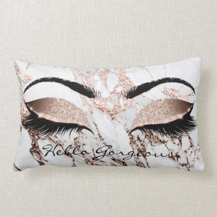 Cojín Lumbar El maquillaje de mármol de cobre color de rosa