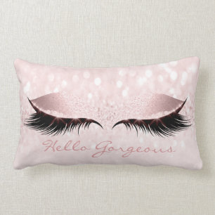Cojín Lumbar El maquillaje femenino dulce rosado azota hola