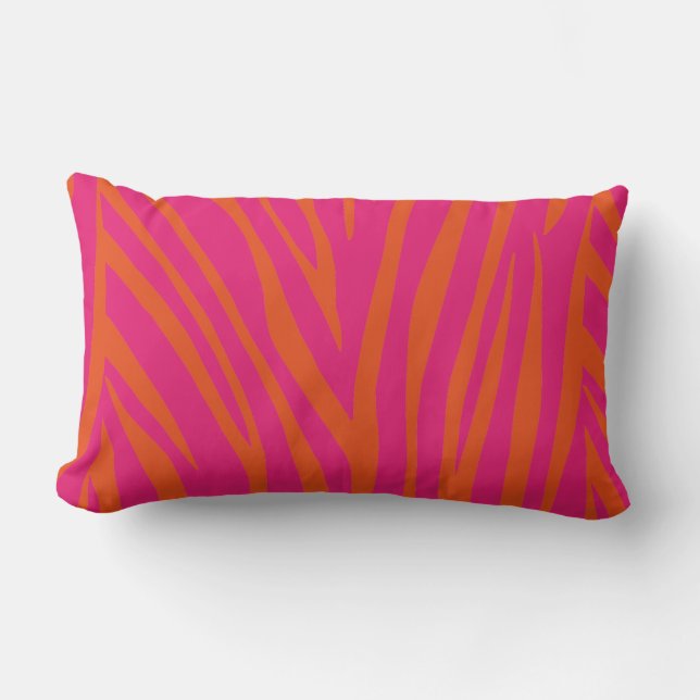 COJÍN LUMBAR EL NARANJA NEON PINK ZEBRA DESTRUYE FONDOS (Anverso)