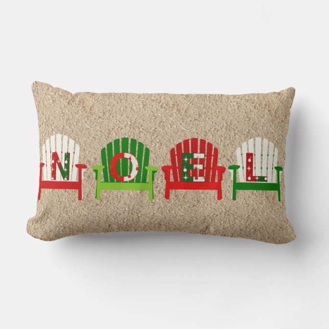Cojín Lumbar El navidad de la silla de playa soporta con Santa (Anverso)