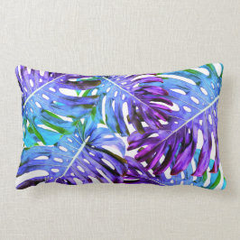 Cojín Lumbar El paraíso tropical Monstera de la fantasía se va