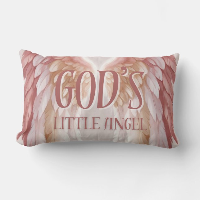 Cojín Lumbar El pequeño ángel de Dios: Confort Celestial Pillow (Anverso)