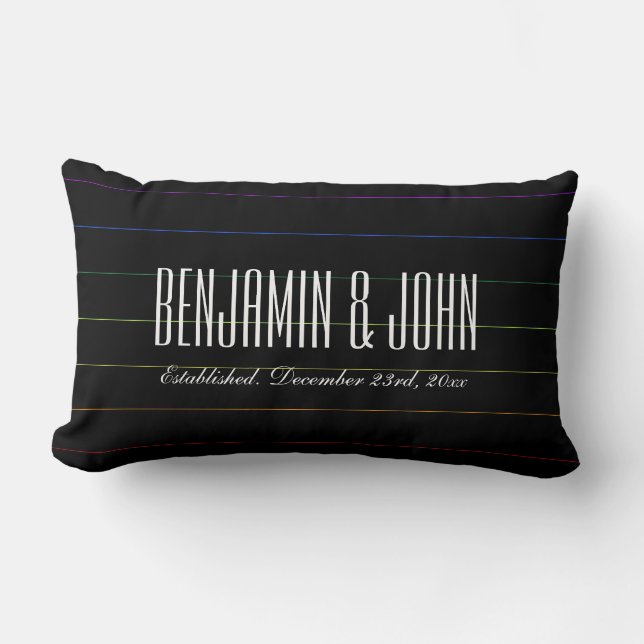 Cojín Lumbar El personalizado de las telas a rayas del arco (Anverso)