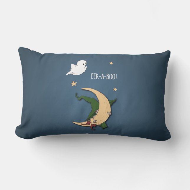 Cojín Lumbar El primer bebé de Halloween mira una bruja de boci (Anverso)