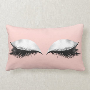 Cojín Lumbar El purpurina observa el pastel Ombre del rosa del