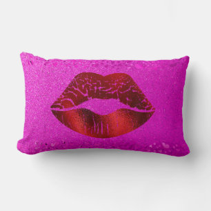 Cojín Lumbar El Relieve metalizado rojo negrita levanta un Purp
