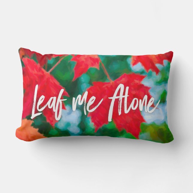 Cojín Lumbar El rojo brillante de las hojas de arce otoñales hu (Anverso)