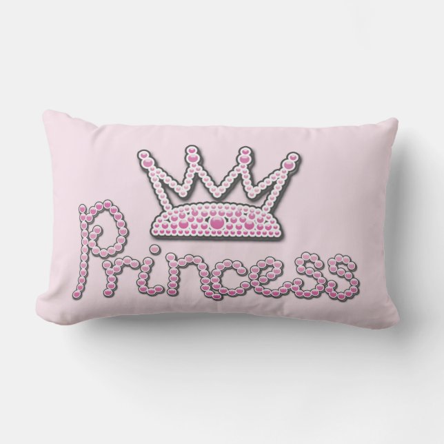 Cojín Lumbar El rosa lindo impreso gotea a princesa Crown (Anverso)