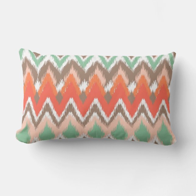 Cojín Lumbar El zigzag azteca tribal del galón raya el modelo (Anverso)