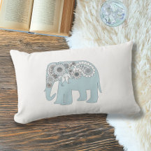 Elefante Azul Paisley Elegante
