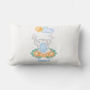 Cojín Lumbar Elefante bebé lindo con flores Cushiro lumbar