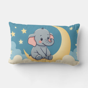 Cojín Lumbar Elefante dulce en la luna - Pillow infantil