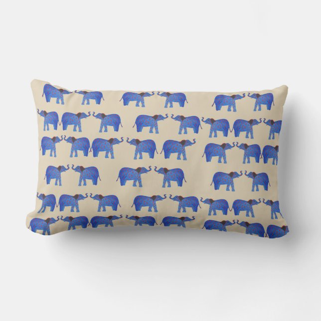 Cojín Lumbar Elefante Mood Lumbar Cushion, elefante azul (Anverso)