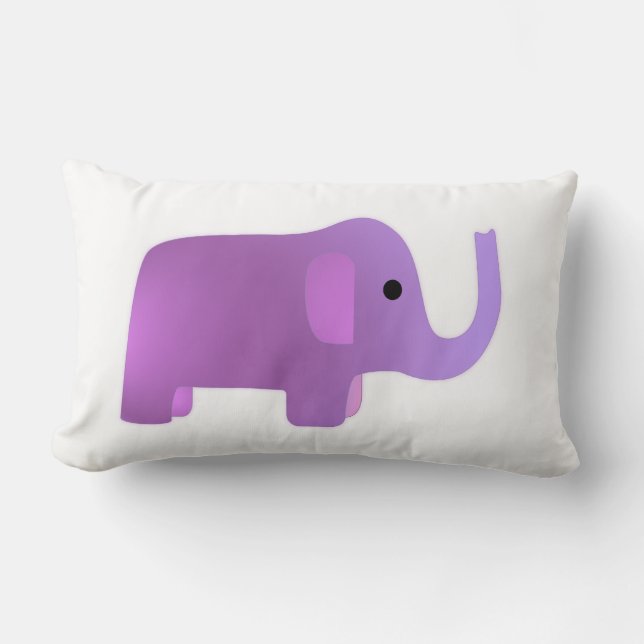 Cojín Lumbar Elefante rosa lindo (Anverso)