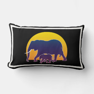 Cojín Lumbar Elefantes de la puesta del sol