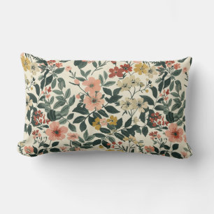 Cojín Lumbar Elegancia botánica suave rosa