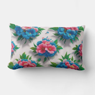 Cojín Lumbar Elegancia florística: un patrón floral de Moda