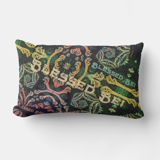 Cojín Lumbar Elegancia fractal oscura (Anverso)