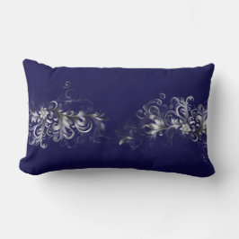 Cojín Lumbar Elegant Enchantment Silver and Blue Lumbar Pillow