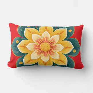 Cojín Lumbar Elegant Floral Print Decorative Pillow