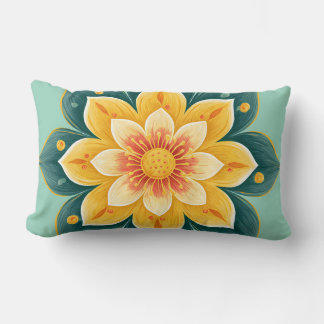 Cojín Lumbar Elegant Floral Print Decorative Pillow