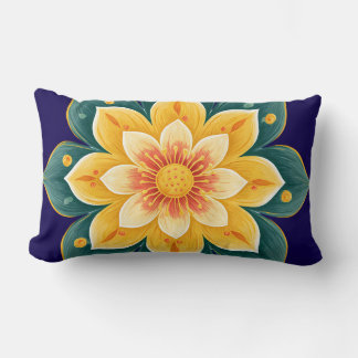 Cojín Lumbar Elegant Floral Print Decorative Pillow