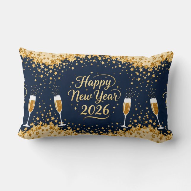Cojín Lumbar Elegant Holiday Accent Throw Pillow-New Year (Reverso )