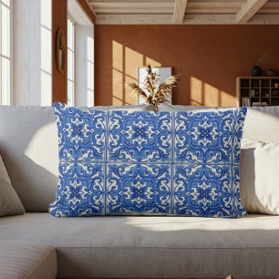 Cojín Lumbar Elegant Mediterranean Style Blue DecorativeCushion