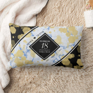 Cojín Lumbar Elegante 18º Aniversario del Boda de Porcelana