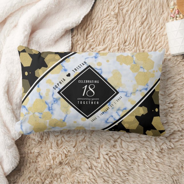 Cojín Lumbar Elegante 18º Aniversario del Boda de Porcelana (Manta)