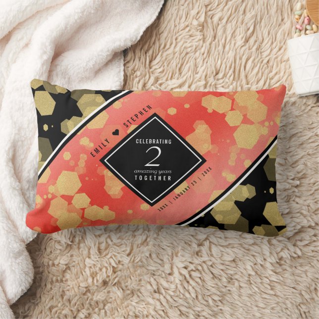 Cojín Lumbar Elegante 2º Aniversario del Boda Garnet (Manta)