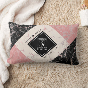 Cojín Lumbar Elegante 37º Aniversario de Boda de Alabastro