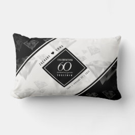 Cojín Lumbar Elegante 60° Aniversario del Boda del Diamante