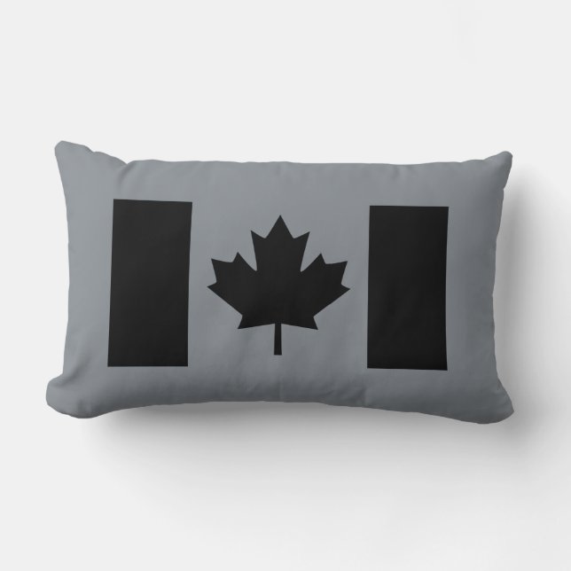 Cojín Lumbar Elegante bandera canadiense en negro (Anverso)
