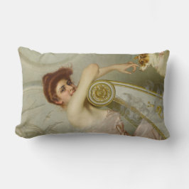 Cojín Lumbar Elegante Belleza Femenina Jugando Con Su Perro Cac