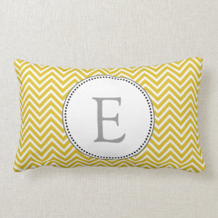 Cojín Lumbar Elegante, clásico zigzag de chevron amarillo solea
