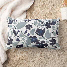 Cojín Lumbar Elegante Clematis Vine Floral acuarela