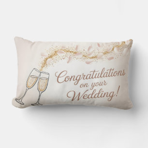 Cojín Lumbar Elegante "Felicitaciones a tu Boda"