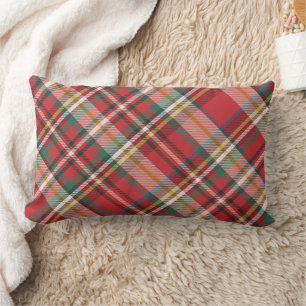 Cojín Lumbar Elegante festividad de granjas en Red Check