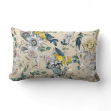 Elegante Floral Gris Amarillo Vintage Botánico