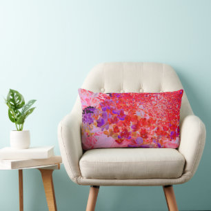 Cojín Lumbar Elegante Hortensia Limelight Púrpura y Naranja