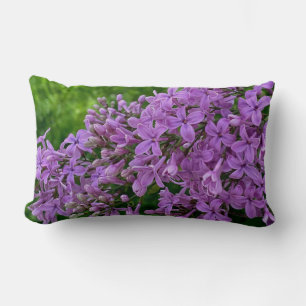 Cojín Lumbar Elegante lilato morado romántico morado floral