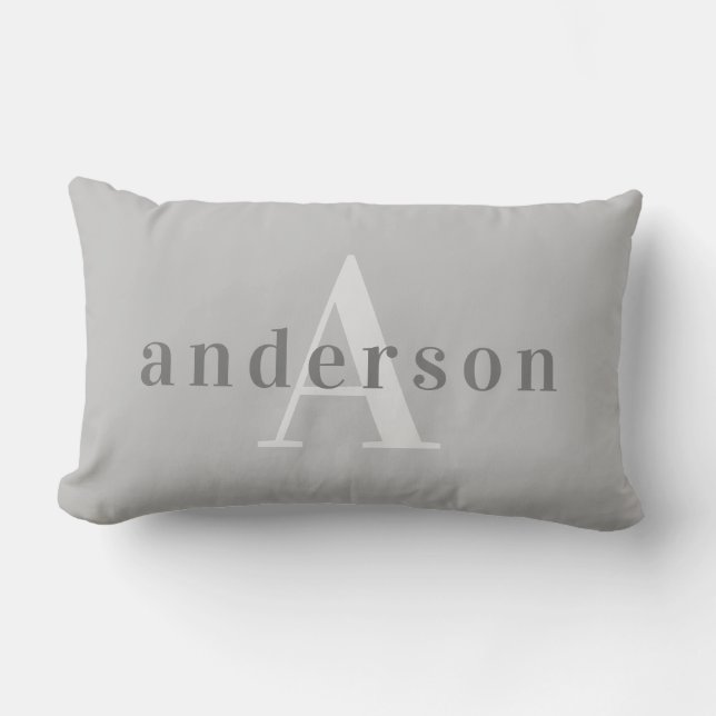 Cojín Lumbar Elegante Mame y Monograma Nursery Lumbar Pillow (Anverso)