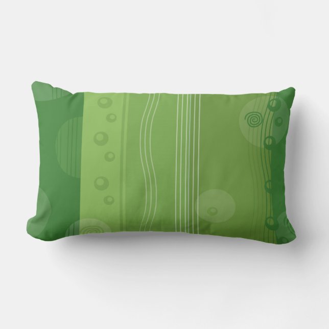 Cojín Lumbar Elegante moderno de la raya verde (Anverso)