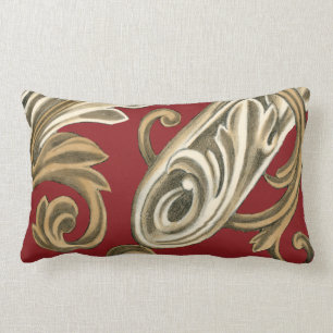 Cojín Lumbar Elegante Motif Botánico con Tan Foliage