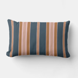 Cojín Lumbar Elegante raya de Navy Marrón Rosa
